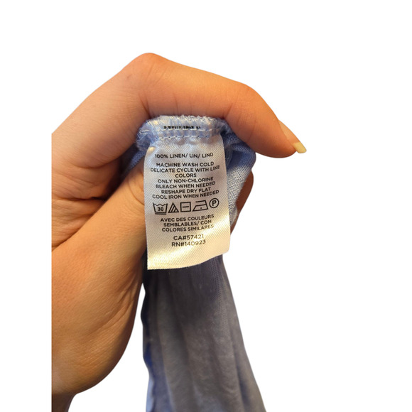 Loft linen sky blue sleeveless flowy v neck top, size medium - Picture 4 of 4